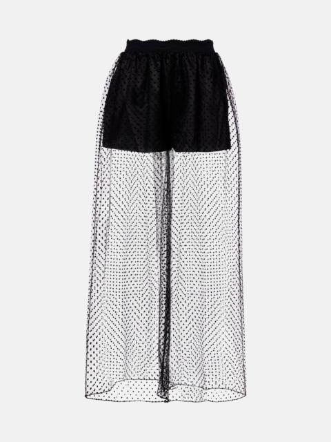 Alaïa Mid-rise point d'esprit wide-leg pants