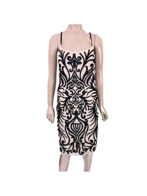 Badgley Mischka - Vintage Art Deco BADGLEY MISCHKA Short Black Beaded Party Dress