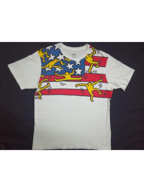 Other Designers Vintage - Keith Haring American Art Flag USA T shirt Pop art