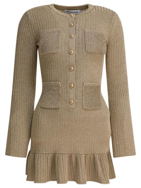 self-portrait Self-portrait Short Lurex Knit Dress