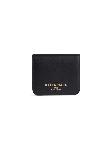 BALENCIAGA Women's Cash 2.0 Flap Coin And Card Holder  in Black