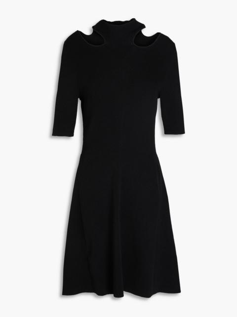 maje Cutout ribbed-knit mini dress