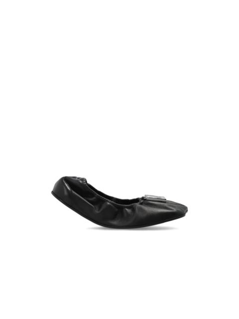 Maison Margiela MAISON MARGIELA Black Leather Ballerina Flats New & Authenti