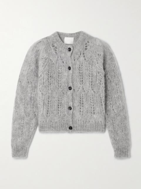 Citizens of Humanity Odette Cropped Pointelle-knit Mohair-blend Cardigan