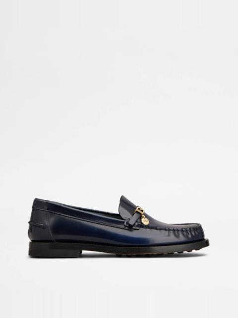 Tod's LOAFERS IN LEATHER - BLUE