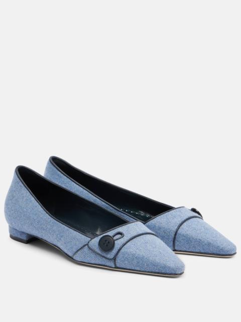 Manolo Blahnik Lulamae herringbone ballet flats