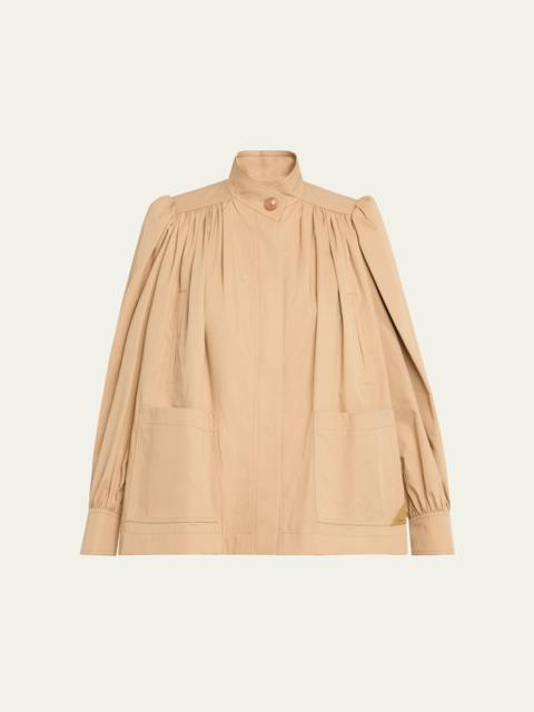 Chloé High-Neck Puff-Sleeve Jacket