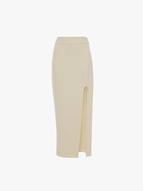 Victoria Beckham Split Detail Skirt In Ivory