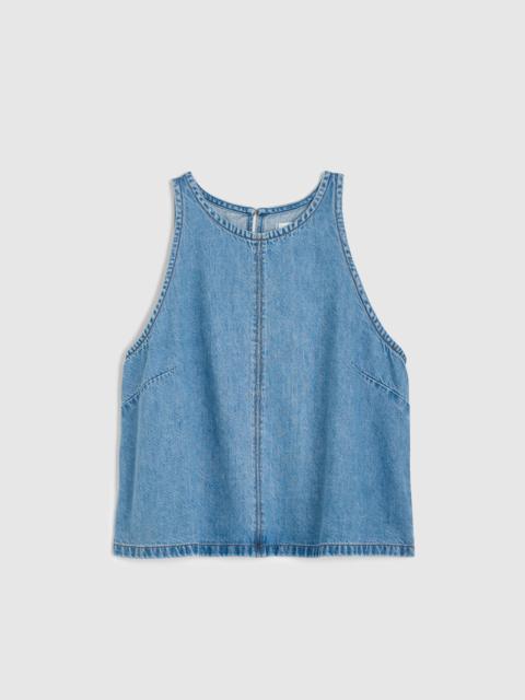 Madewell Airy Denim Halter Shell Top