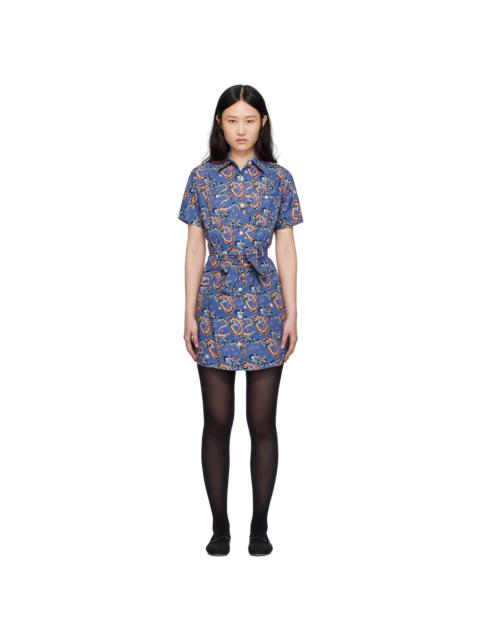 A.P.C. Blue Brain Dead Edition Suzanne Minidress