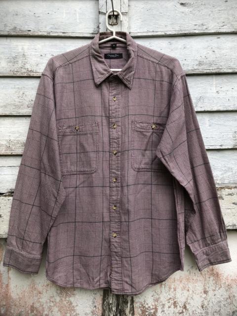 Other Designers Vintage - Vintage Christian Dior Plaid Checkered Button Up LS