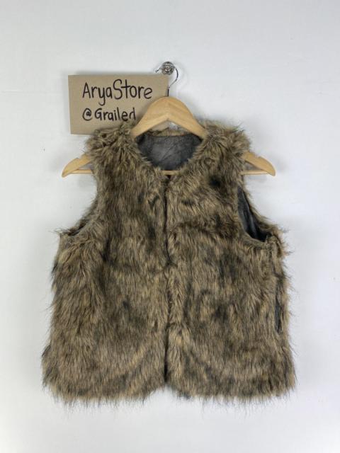 Vintage 90’s Faux Fur Genuine Leather Vest by Xoxo