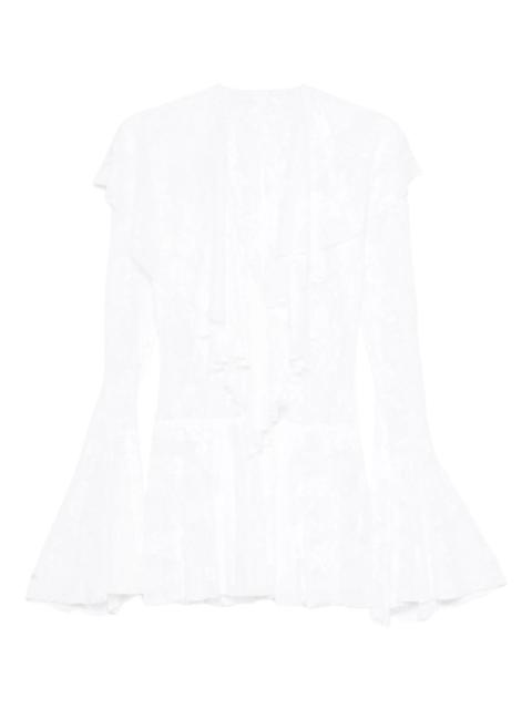 NORMA KAMALI ruffled long-sleeve mini dress