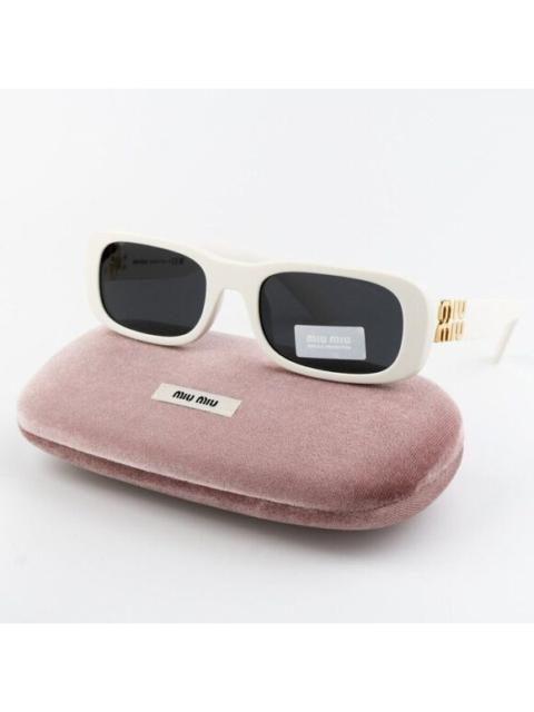 Miu Miu NEW Miu Miu MU08ZS 1425S0 GLIMPSE Ivory Grey Rectangle Women Sunglasses