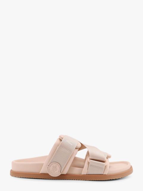 Moncler Moncler Mon Summer Leather Sandals With Nylon Details