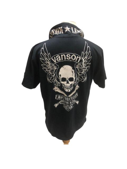 Other Designers Vanson Leathers - Vanson Motorcycle Polo Shirt Big Embroidered Logo