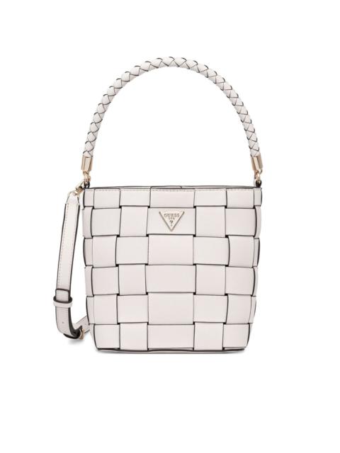 GUESS USA woven top-handle tote bag