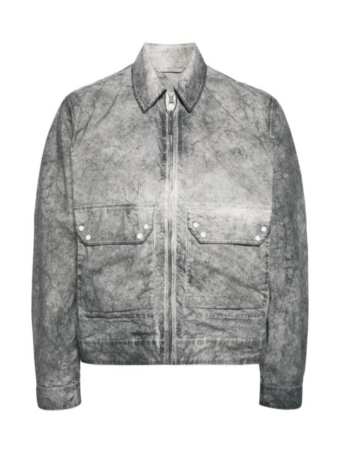 Ten C ZIP-UP DISTRESSED-EFFECT SHIRT JACKET