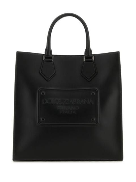 Dolce & Gabbana Man Black Leather Shopping Bag