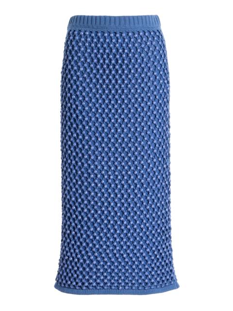 diotima Spice Crochet Midi Skirt blue