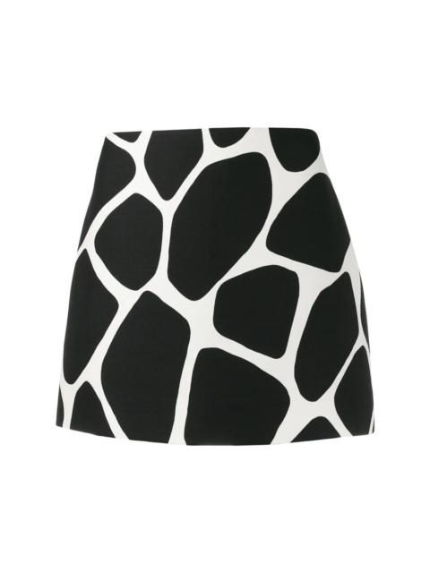 Valentino Valentino Garavani Giraffe Print Fitted Mini Skirt