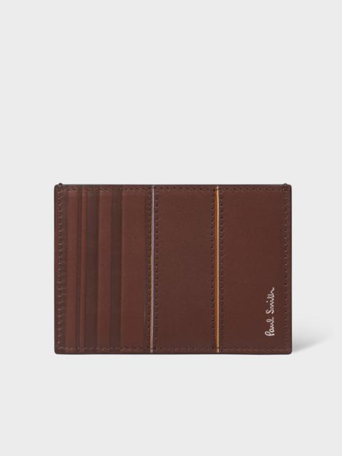 Paul Smith Dark Red Panel Leather Card Holder
