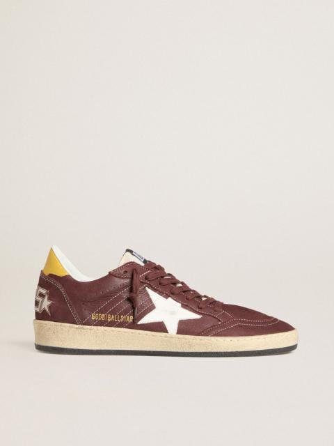 Golden Goose Women's Ball Star in chocolate nubuck with leather star and heel tab