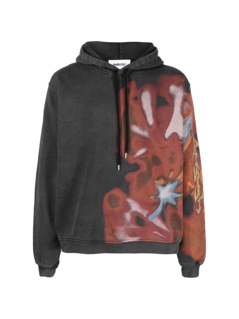 Ambush Ambush Men's Black Graphic-Print Cotton Hoodie