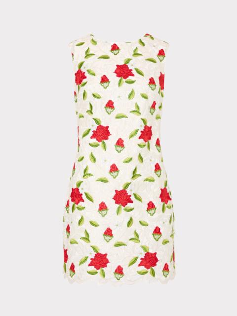 MILLY Ivette Rose Embroidered Mini Dress
