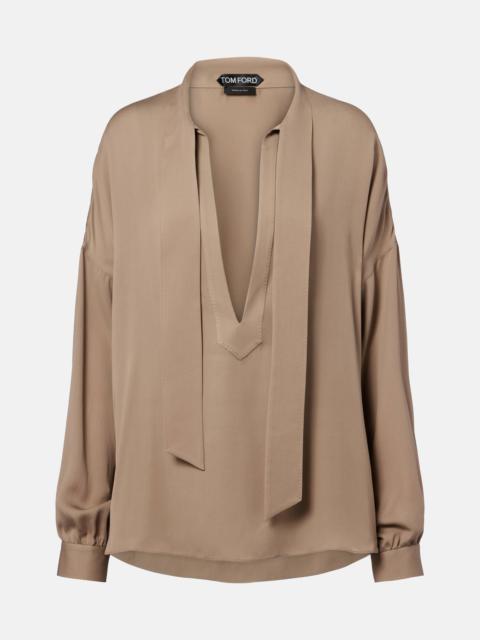 TOM FORD Tie-neck silk georgette blouse