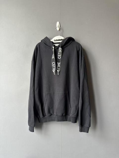 CELINE Celine black drawstring hoodie with logo