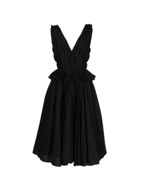 pushBUTTON v-neck midi dress