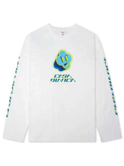 CASABLANCA SMILEY FUTURE MOTIFS LONG SLEEVE T-SHIRT - BRIGHT WHITE