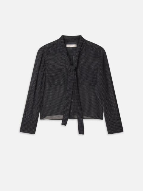 FRAME Polka Dot Modern Tie Blouse