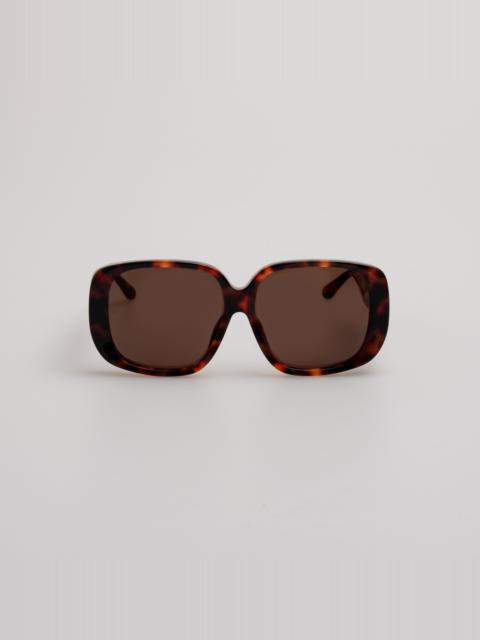 LINDA FARROW Astrid Oversized Sunglasses in Tortoiseshell