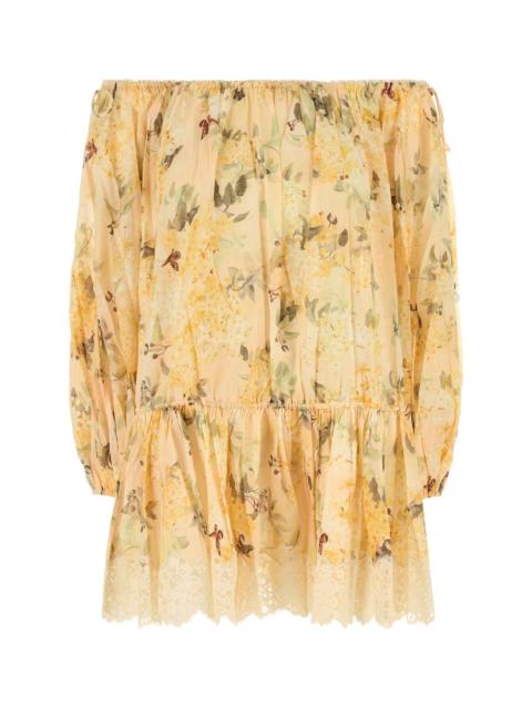 Zimmermann Women Printed Cotton Cascadian Off-The-Shoulder Dress