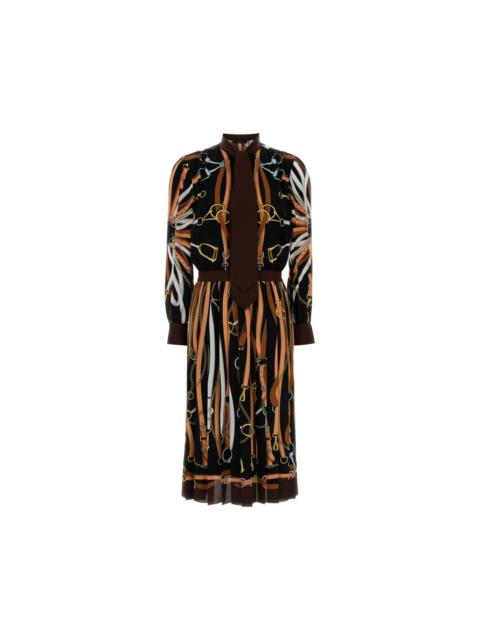 GUCCI GUCCI $4900 Printed Silk Chemisier Dress New & Authentic (Wo
