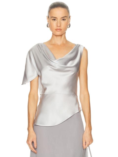 Fleur du Mal Asymmetrical Silk Top