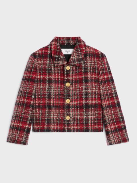 CELINE charlotte jacket IN check wool natté