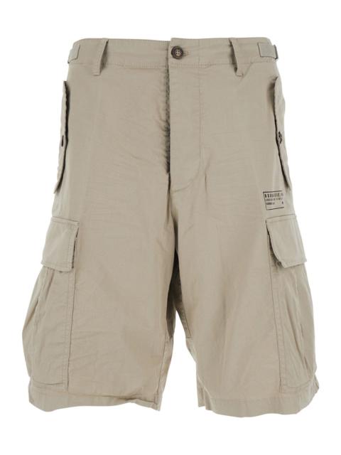 DSQUARED2 Dsquared2 Men Grey Shorts With Wide Leg And Four Flap Pockets With Buttons In Cotton Stretch Man