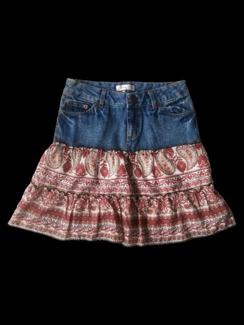 Hysteric Glamour C.O.L.Z.A. Boho Paisley Denim Mini Skirt Y2K Japanese Brand