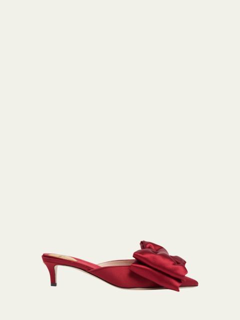 Valentino 45mm Yolande Satin Bow Mule Pumps