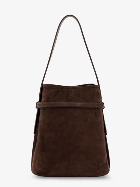 TOTEME Toteme Suede Shoulder Bag Brown with Metal Detail