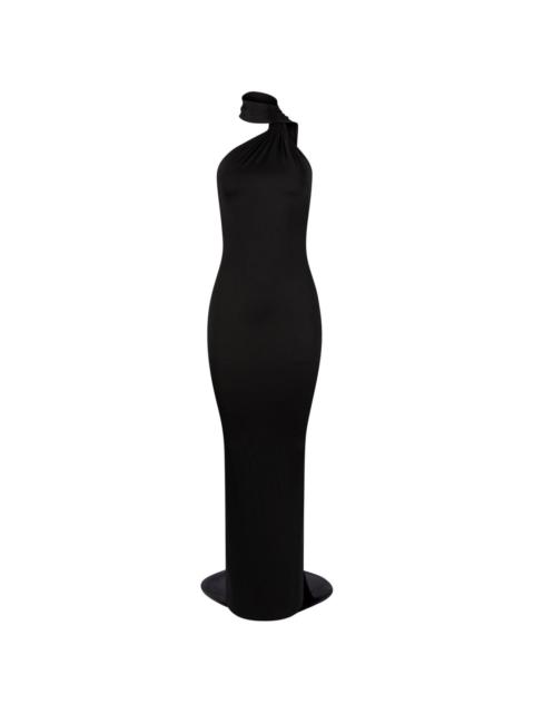 scarf-detailing halterneck maxi dress