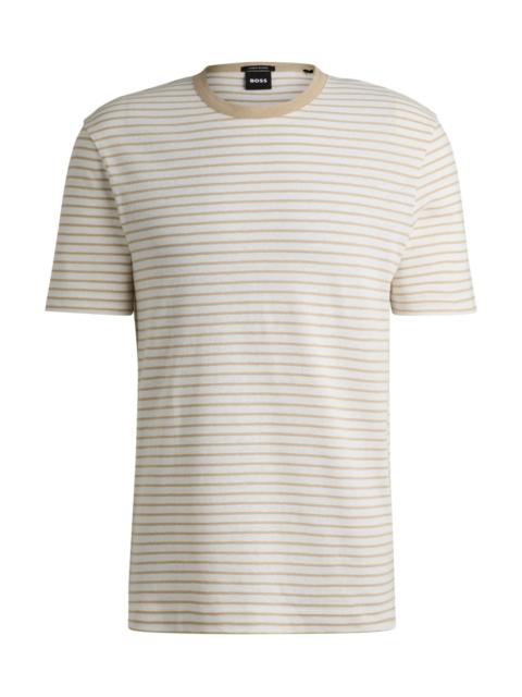 BOSS REGULAR-FIT T-SHIRT IN COTTON AND LINEN