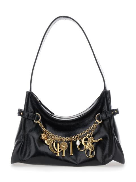 Chloé Chloé Women Black Shoulder Bag With Metallic Charms And Chain Details In Leather Woman