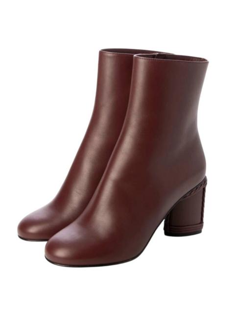 FERRAGAMO Ferragamo Leather Ankle Boots with Block Heel, Size 7 D