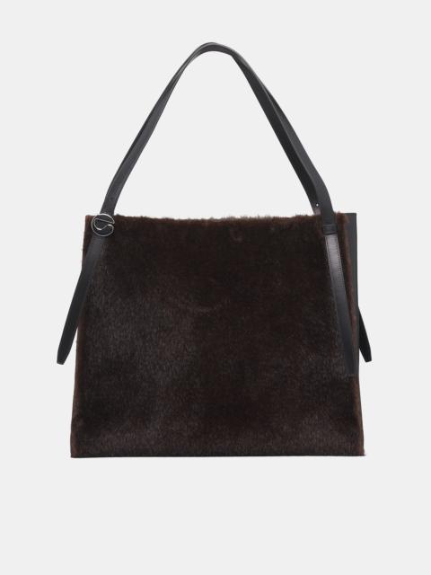 COPERNI Brown Leather Fur Square Tote