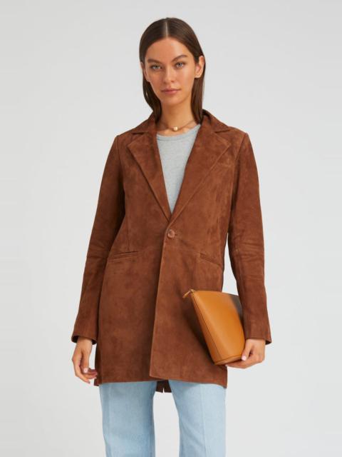SPRWMN DARK COGNAC SUEDE LONG BLAZER