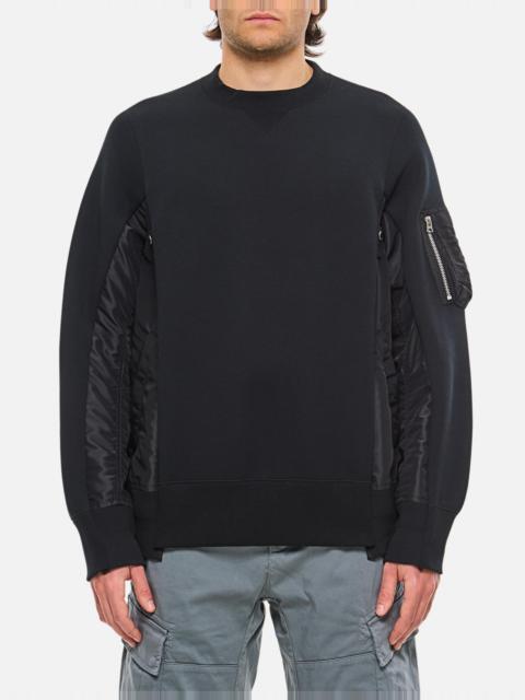 sacai SPONGE SWEAT X NYLON TWILL PULLOVER